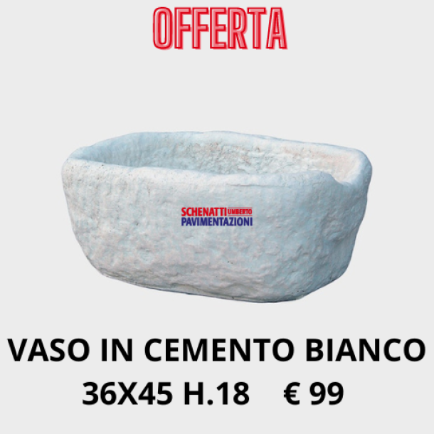 vaso in cemento bianco 36x45 h. 18 € 99